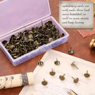 200 Antique Brass Upholstery Tacks  7 16  Vintage Head  200 Pcs