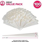 Cotton Candy Cones  100 Pack      White Kraft Paper Sticks For Floss 
