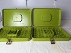 2 Vintage Wil-hold Thread Caddy Spool   Bobbin Storage Avocado Green Usa Qty 2