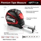 Kafuwell 16ft Tape Measure  Auto Lock Retractable 16ft  Red And Black