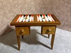 Vintage Dollhouse Miniature Shackman Wood Backgammon Table New