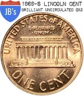 1969-s Lincoln Memorial Cent Penny - Brilliant Uncirculated  bu 
