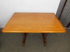 Mid Century Danish Modern 1970s Solid Teak Desk 48  Trestle Table Vintage Retro