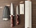 Vintage Set Western Boot Knives W75 Excellent With Sheath  W77 Nos Never Used