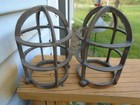 Vintage Nauctical Pair Brass Ship Boat Light Protecters 