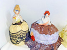  6  Vintage Antique Victorian Porcelain Half Doll Pin Cushions