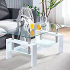  2-tier Glass Coffee Table W  Storage Shelves 17 h Tea Table For Living Room 
