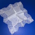 Antique Ivory   Brussels Point De Gaze Lace   Duchess Lace Wedding Handkerchief