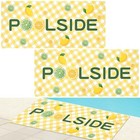 2 Pcs Poolside Seating Mats For Edge Of Pool -16 X 35 Inch Lemon Theme Pool