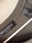 Brandini Olive V-neck Dress Shirt For Men