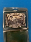 Silver Metal Embossed Plate Belt Buckle - Nebraska Usa Football