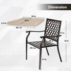 Aoodor Patio Chair 2pcs Outdoor Dining Chairs Stackable Metal Armrest Chairs