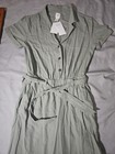 Nwt H m Romper Womens Size 2 Green Linen Blend Button Jumpsuit Lagenlook Luxury 