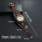 Wide Leather Watch Cuff Band Brown Wrist Black Strap Punk Retro Quartz Mens New