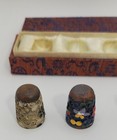 Vintage Original Decorative Sewing Thimbles With Presentation Box