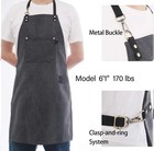 No-tie Canvas Apron Heavy-duty 16oz Work Apron With Front Pocket Extra Long S   