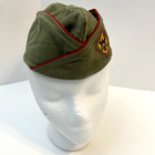 Vintage Official Boy Scouts Of America Garrison Hat Cap Medium   Green