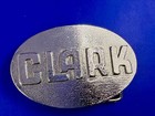 Custom Letter Name Clark Raised Embossed Vintage Silver Color Belt Buckle