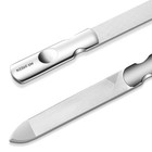 Double Sided Stainless Steel Nail File Fine Grit Pointed Tip Manicure Pedicure