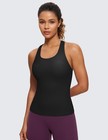 Crz Yoga Butterluxe Workout Racerback Tank Tops For Women - Medium  Black 