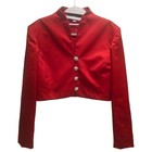 Vintage Mademoiselle Red Satin Cropped Blazer