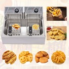5000w 12l Commercial Restaurant Electric Deep Fryer Dual Tank  Stainless Steel