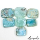 7pcs Natural Larimar Cushion Cabochon Untreated 18-26mm Loose Gemstone Wholesale