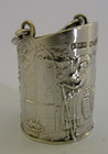 Sterling Silver Dolls House Coal Scuttle Pin Cushion 1904 Needlework Antique
