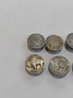 Vintage Buffalo Nickel Button Covers Old Authentic Indian Head 5 Cent  lot Of 8 
