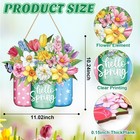 Hello Spring Wreath For Front Door Sign Wall Signs Large Colorful Decor New