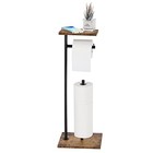 Toilet Paper Holder Stand Bathroom Toilet Paper Roll Holder With Rustic Brown