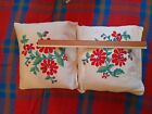Vintage Ukrainian Embroidered Pillow  11 x11  Handmade Decorative Folk Art 2pcs