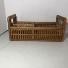 Wooden Rattan Home Decor Organizer Basket 3 Section Picnic Napkin Vintage Office