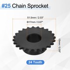  25 Chain Roller Sprocket 17mm Bore  24 Tooth With Set Screws  Black