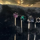 Antique Jewelry Lot Of 5 Stick   Tie Pins Victorian Edwardian Amethyst Glass