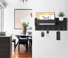 Key Holder Wall Mount - Decorative Key Rack And Mail Organizer With 6 Key Hooks