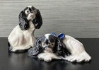 Set Of 2 Vtg Cavalier King Charles Spaniel Porcelain Figurines  Czechoslovakia