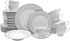 Elegant 40-piece Dinnerware Set For 8 With Silvery Scroll Design