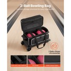 2 Ball Bowling Bag With Wheels Double Roller Bowling Bag With Shoe Compartment