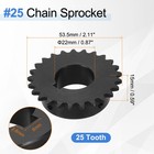  25 Chain Roller Sprocket 22mm Bore  25 Tooth With 6x2 8mm Keyway  Black