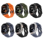Metal Watch Case   Sport Band For Apple Watch Ultra 49mm Rugged Silicone Strap