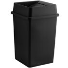 35 Gallon Black Square Trash Can Receptacles With Swing Lid