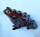 Japanese Cryptomeria Sugi Cedar Wood Frog toad Hand-carved Glossy Finish