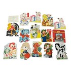 Vintage Mcm Birthday Greeting Cards Lot 36 Diecut   Folded Cards 1940s   50s