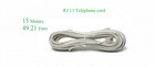 49 21 Feet Telephone Line Cord Cable Rj-11 Male 6p4c Dsl Modem Fax Phone To Wall