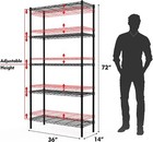 Workpro 5-tier Wire Shelving Unit Metal Storage Shelves 1750 Lbs Load Heavy Duty