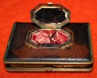 Vintage Leather Powder Compact Case From The 20 s  With Original Powder 
