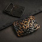 Celtic Knot Belt Buckle Heart Antiqued Copper Tone Openwork Irish Scottish Mens