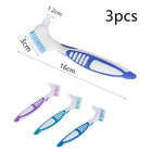 3 Pcs Denture Cleaning Brush Portable Cleaning Brush False Teeth Brushes For