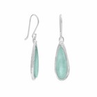 Sterling Silver Ancient Roman Glass Pear Drop Earrings